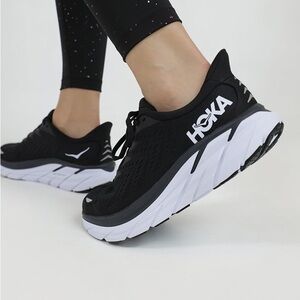 Hoka Women's Black and White Athletic Shoes